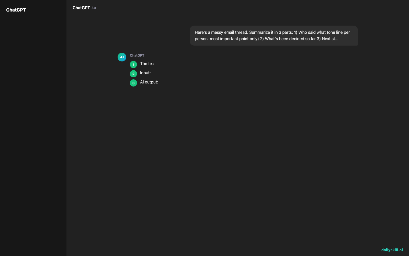 Turn That 15-Reply Email Chain Into 3 Lines You Can Actually Use — Expected AI result visual