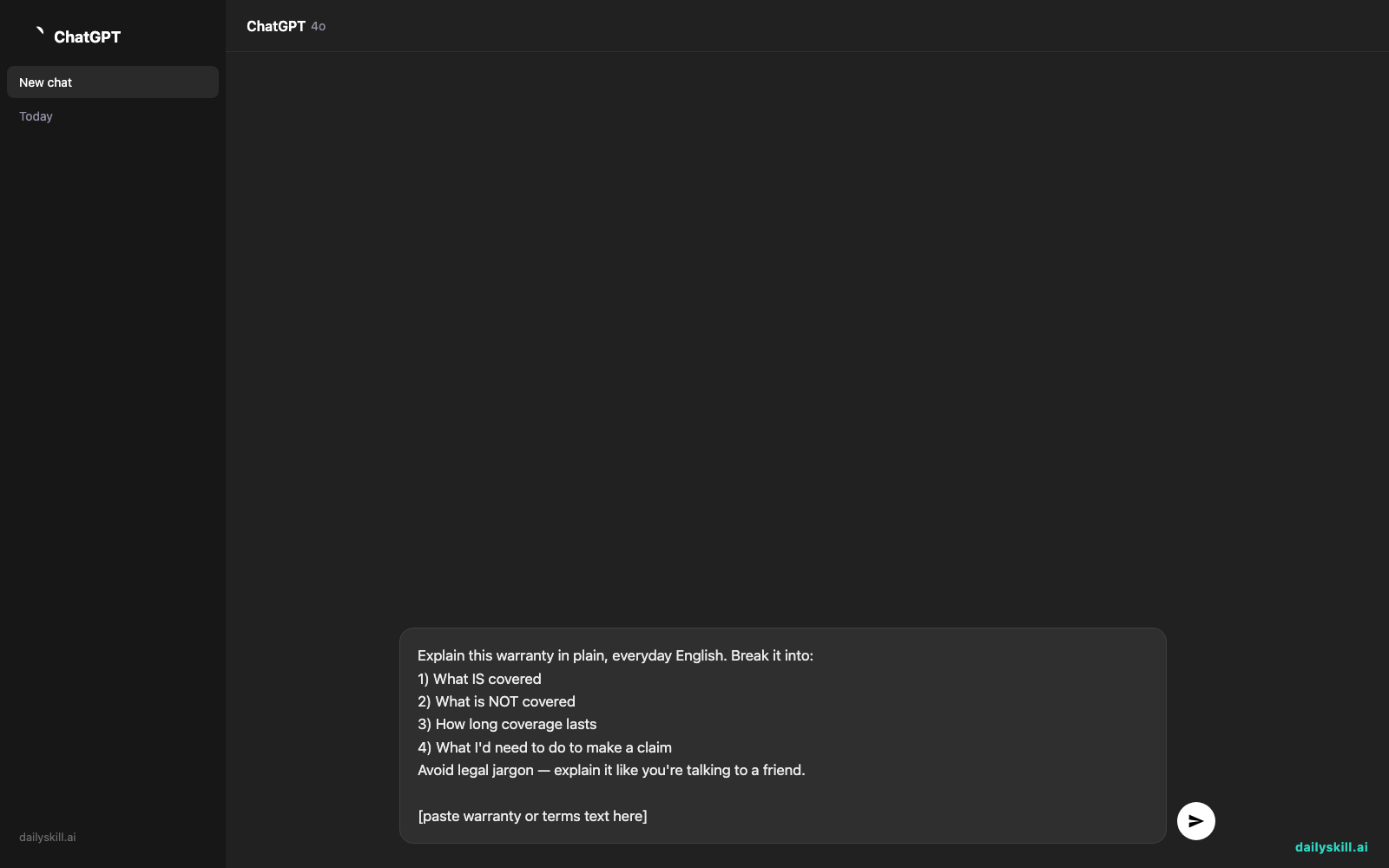 Finally Understand What Your Warranty Actually Covers — Prompt input visual