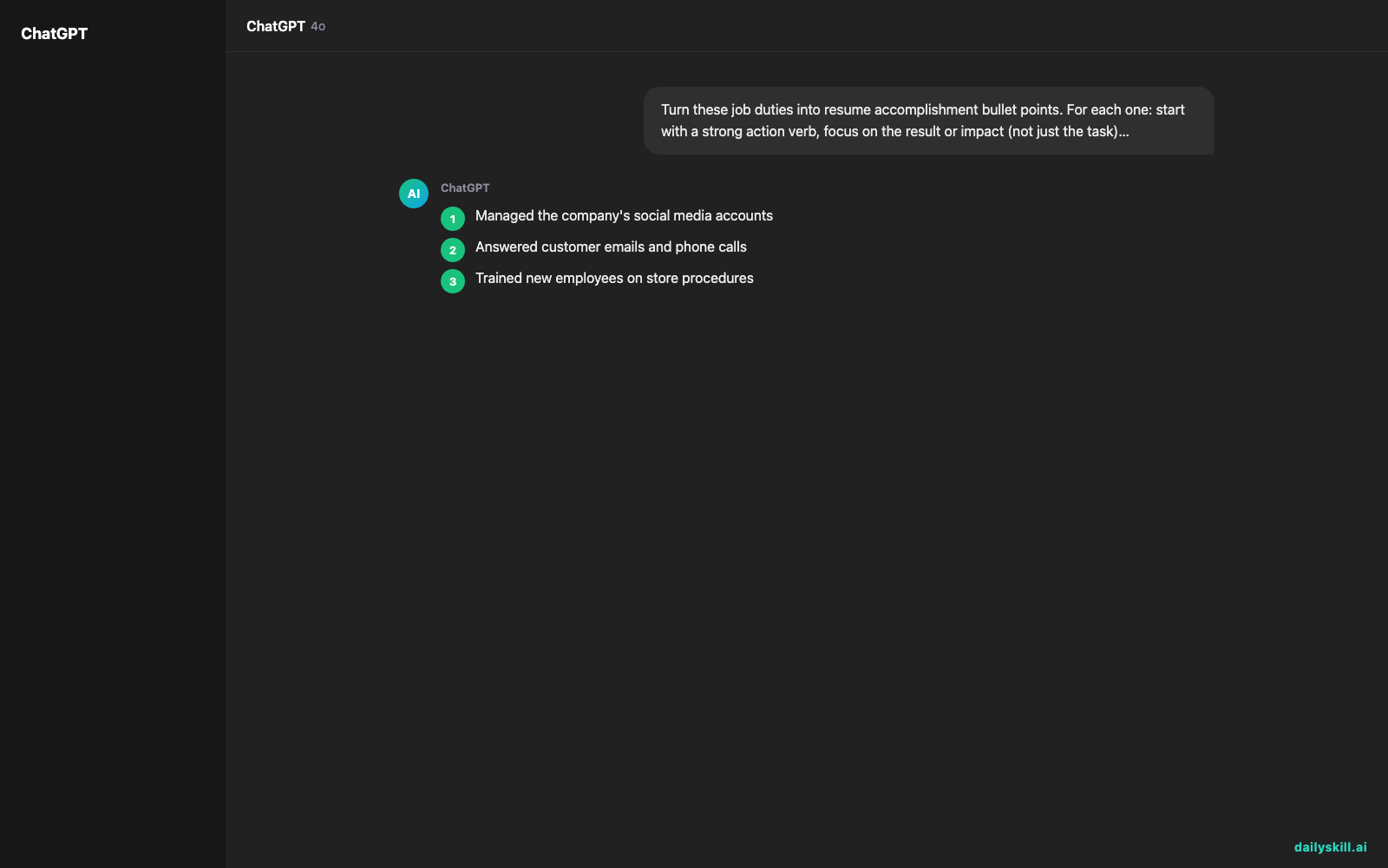 Rewrite Your Resume Duties as Achievements That Actually Get Noticed — Expected AI result visual