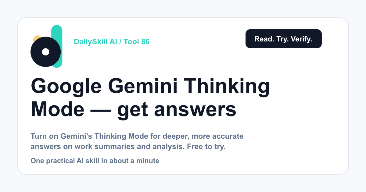 Google Gemini Thinking Mode — get answers that are actually checked, not just fast