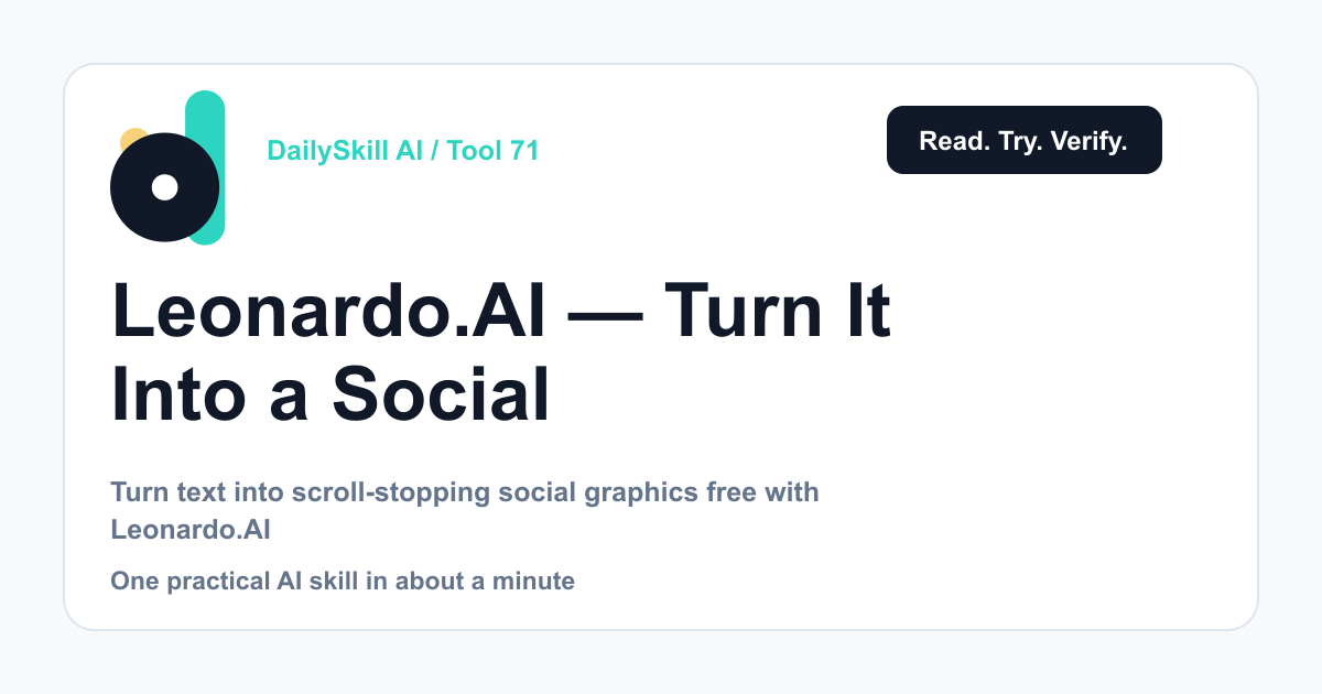 Leonardo.AI — Turn a Sentence Into a Social Media Graphic