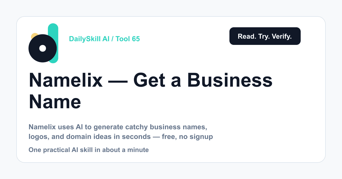 Namelix — Get a Business Name You Actually Like, Fast