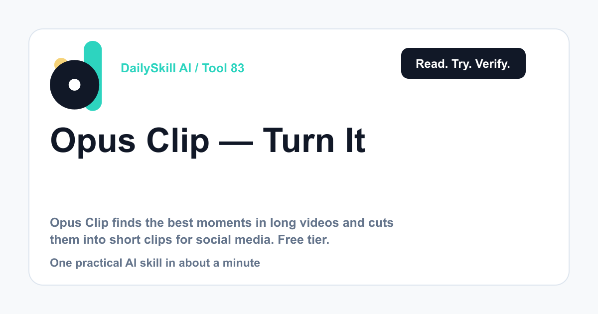 Opus Clip — Turn One Long Video Into a Week of Social Clips