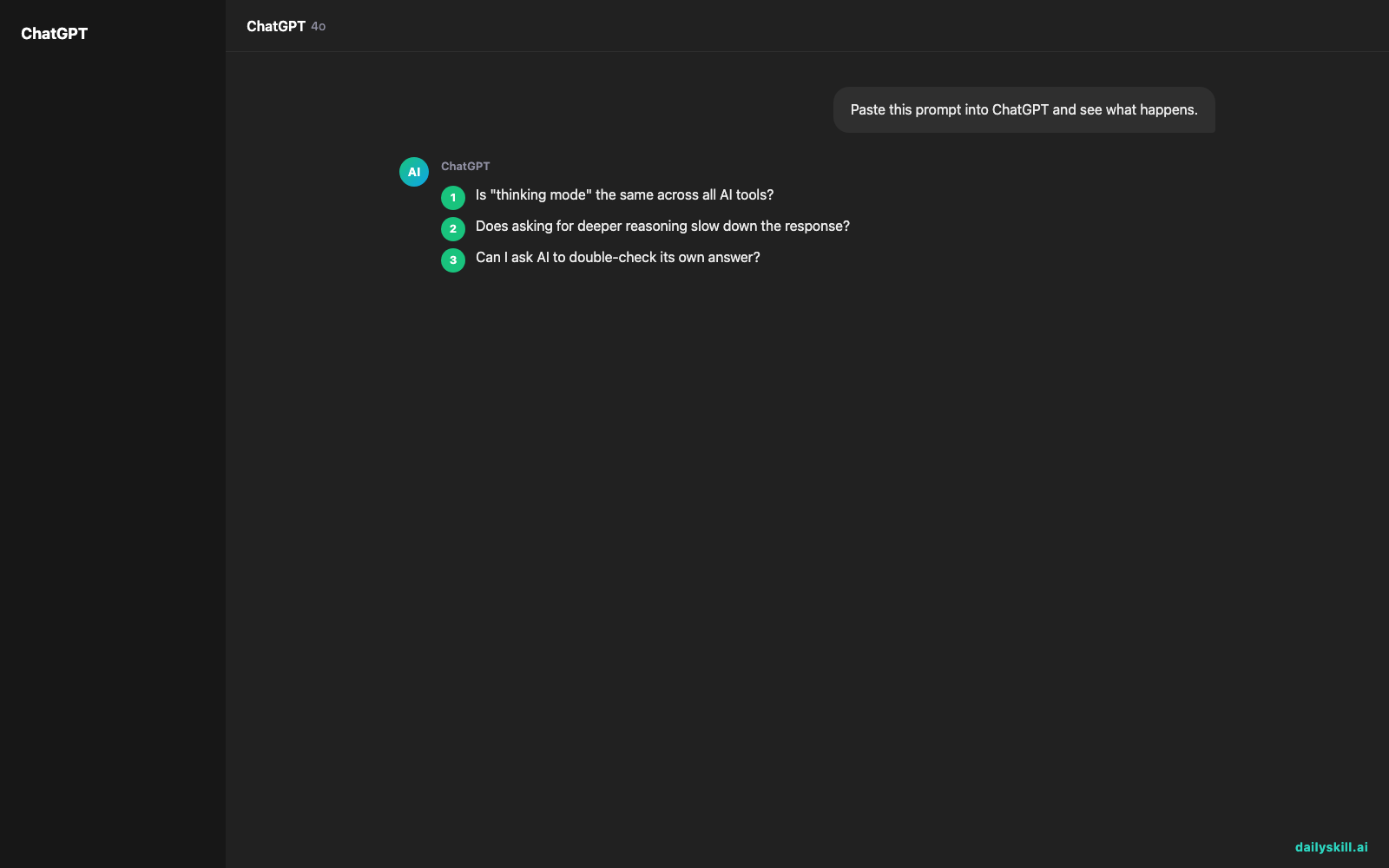 How do I ask AI to think deeper instead of giving me surface-level answers? — Expected AI result visual