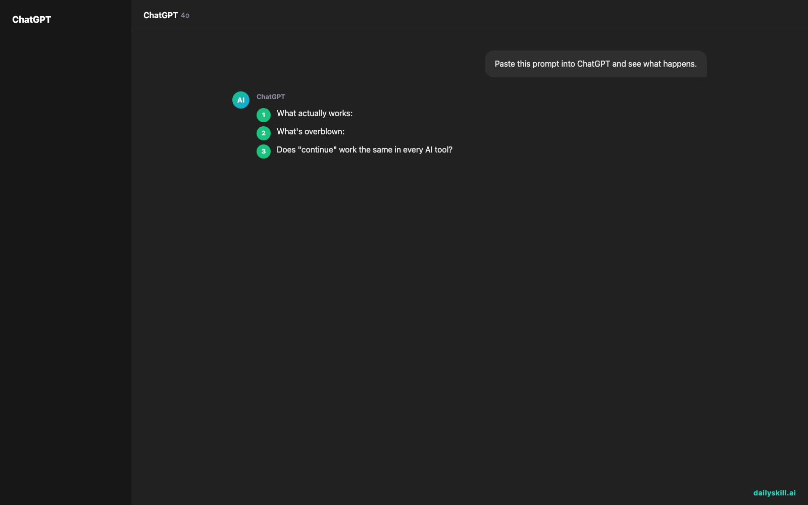 How do I ask AI to expand an answer or make something longer? — Expected AI result visual
