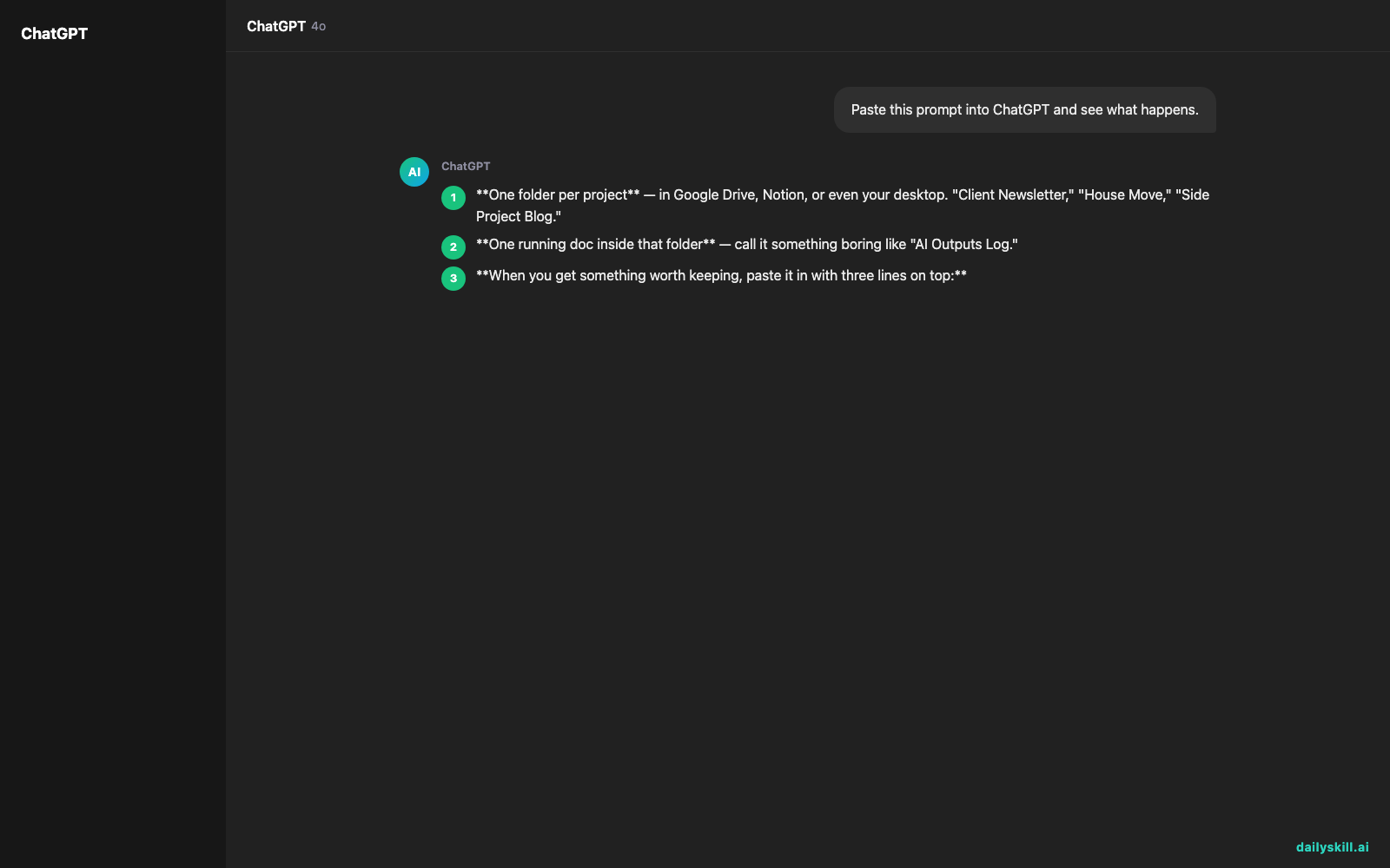 I'm getting so many AI outputs—how do I keep track of them all? — Expected AI result visual