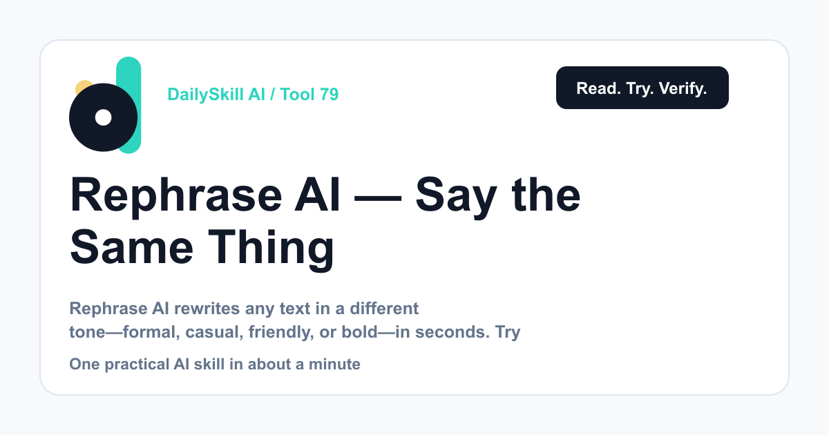 Rephrase AI — Say the Same Thing, in the Right Tone