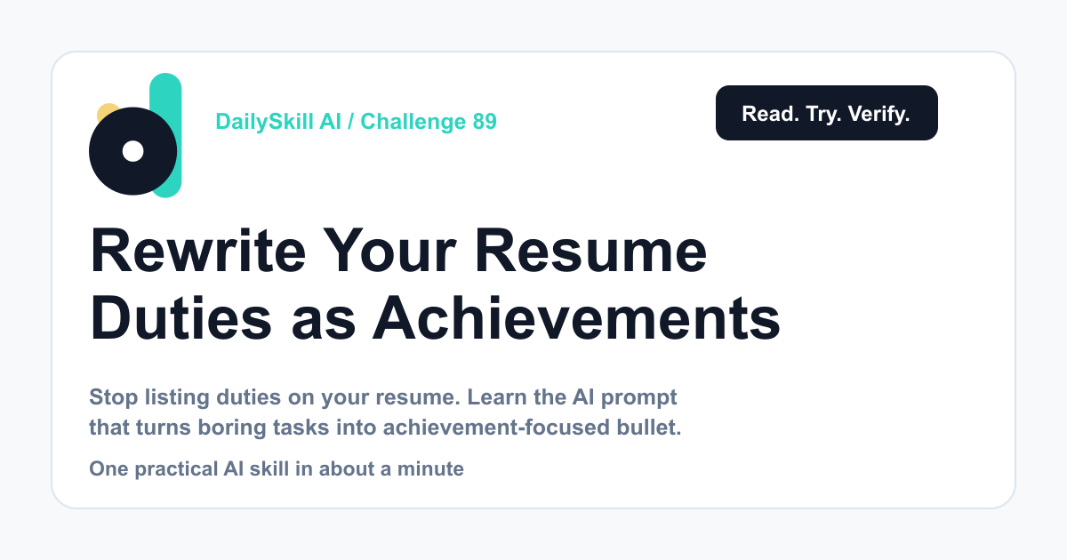 Rewrite Your Resume Duties as Achievements That Actually Get Noticed
