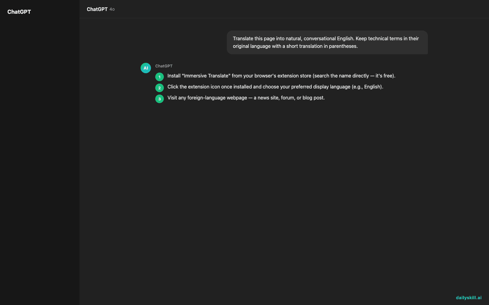 Immersive Translate — Read Foreign Web Pages and PDFs Without Losing Your Place - Expected AI result visual