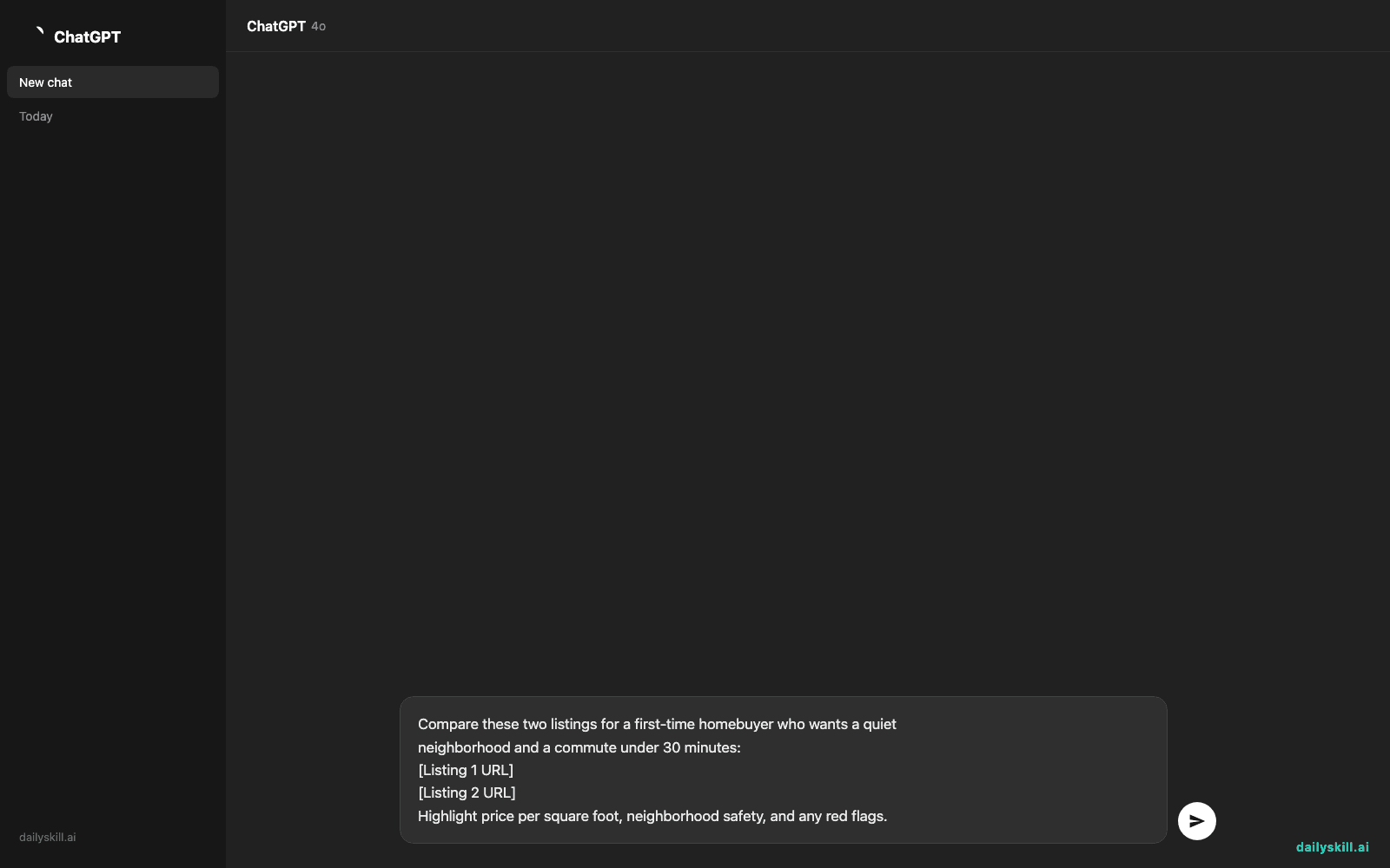 Realty Engine — Compare Homes and Neighborhoods Before You Book a Viewing — Prompt input visual