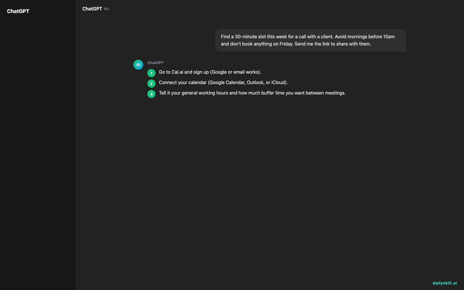 Cal.ai — Stop Playing Email Tag to Book a Meeting — Expected AI result visual