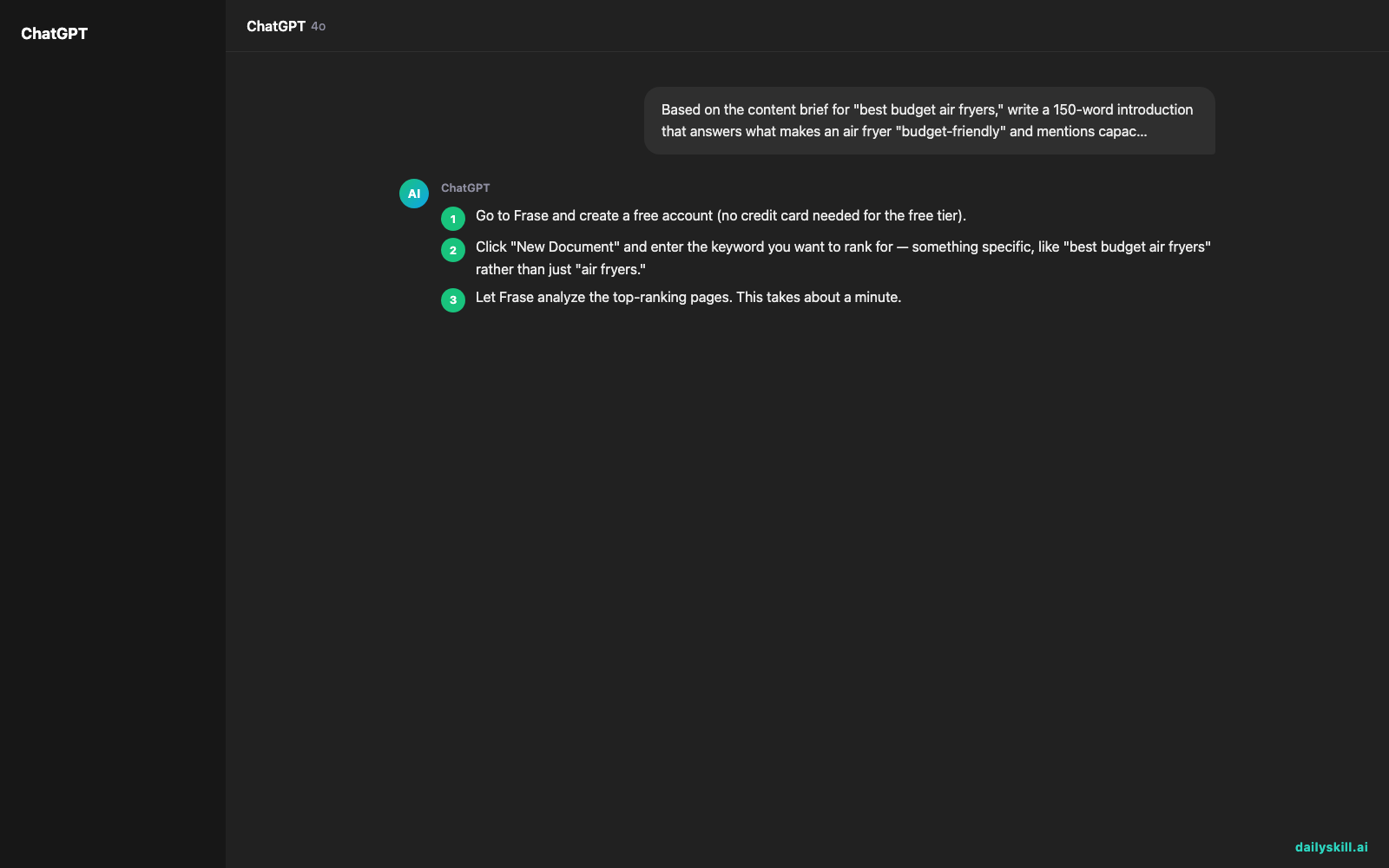 Frase — Build an SEO Content Brief Without the Guesswork — Expected AI result visual
