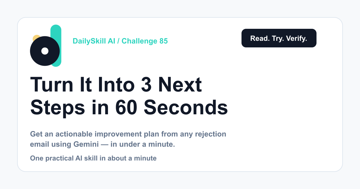 Turn a Job Rejection Email Into 3 Next Steps in 60 Seconds