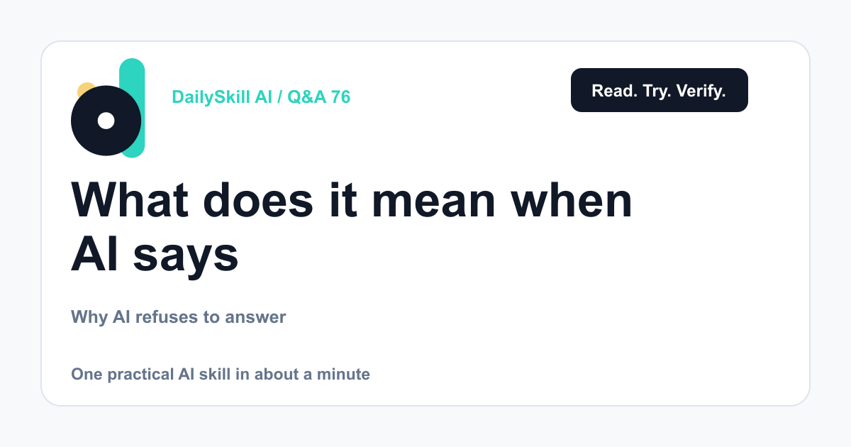 What does it mean when AI says it cannot answer?