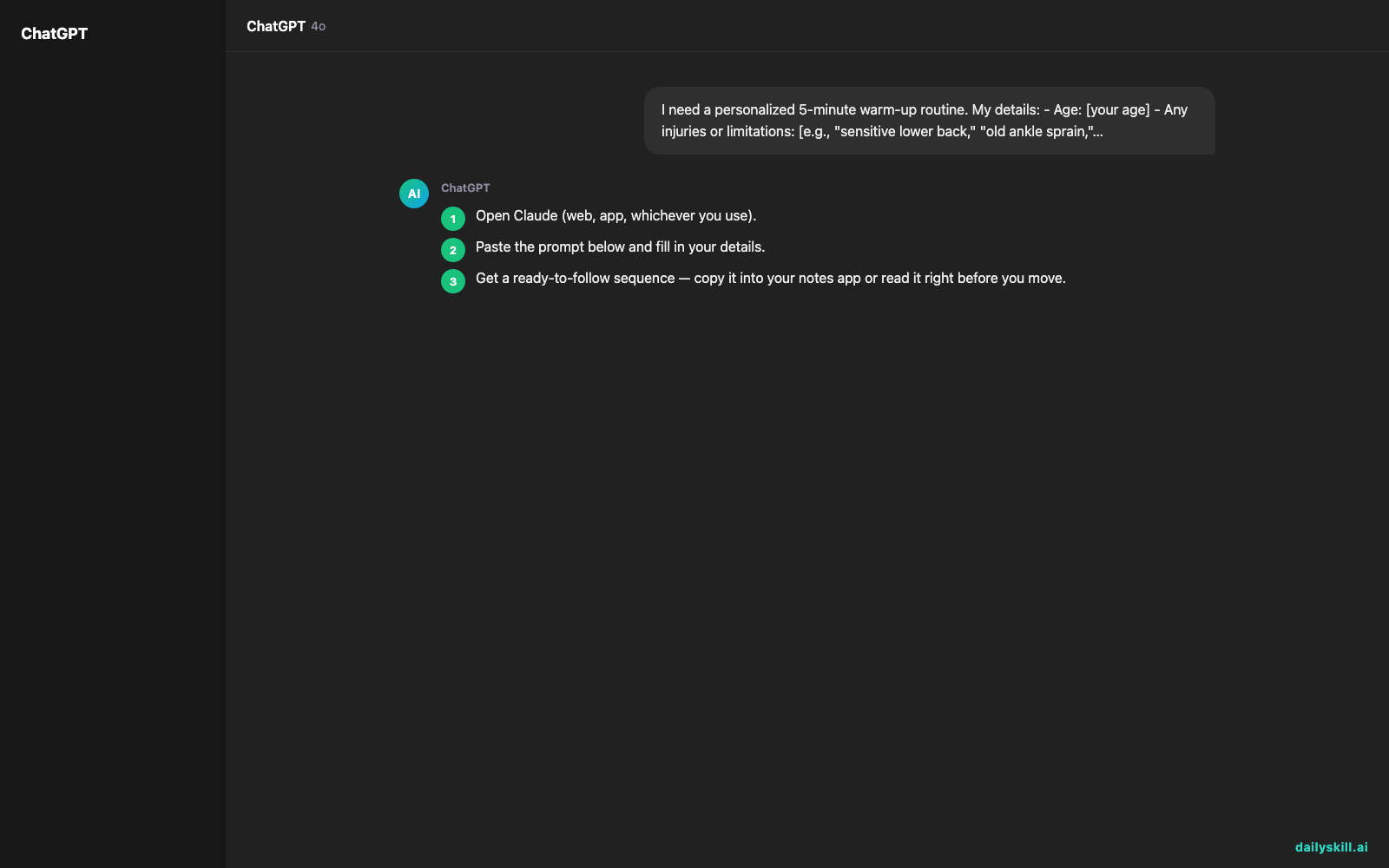 Build Your Own 5-Minute Warm-Up (No More Guessing With Jumping Jacks) — Expected AI result visual
