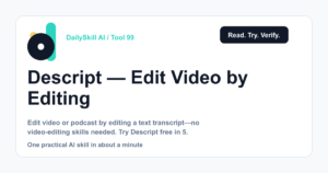 Descript — Edit Video by Editing a Transcript, Not a Timeline