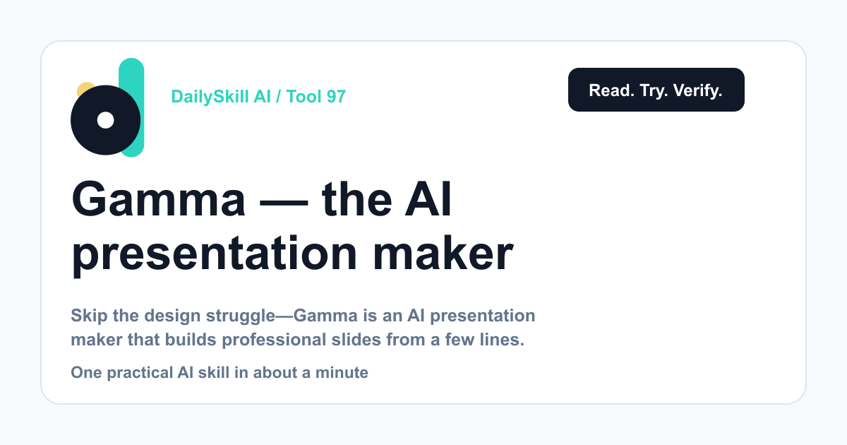 Gamma — the AI presentation maker that builds your slides for you