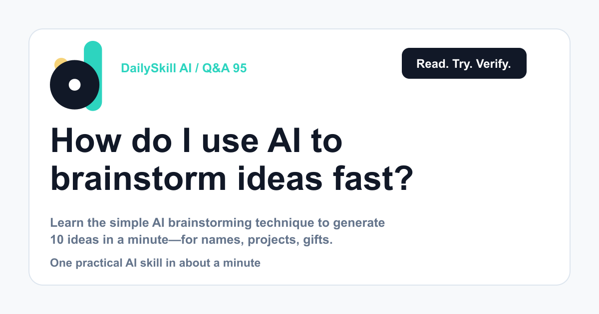 How do I use AI to brainstorm ideas fast?
