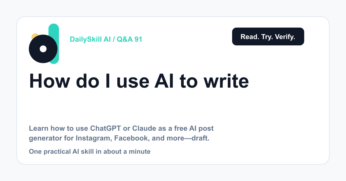 How do I use AI to write a social media post?