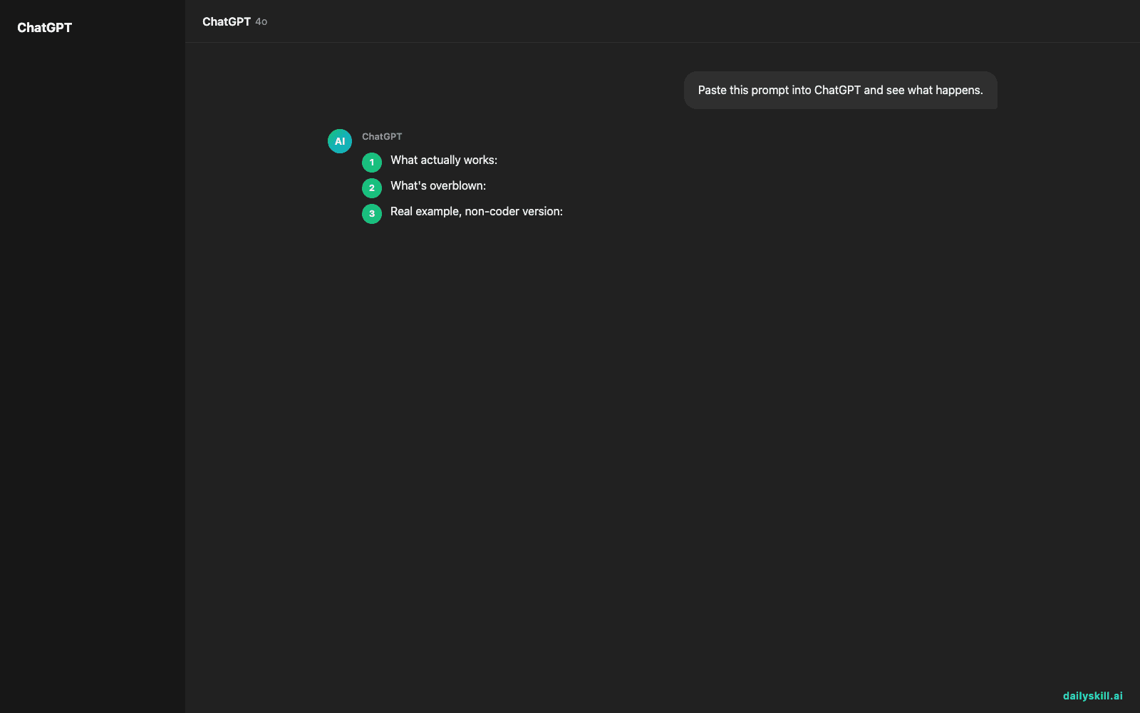 How do I ask AI to help me fix code or a problem I'm stuck on? — Expected AI result visual