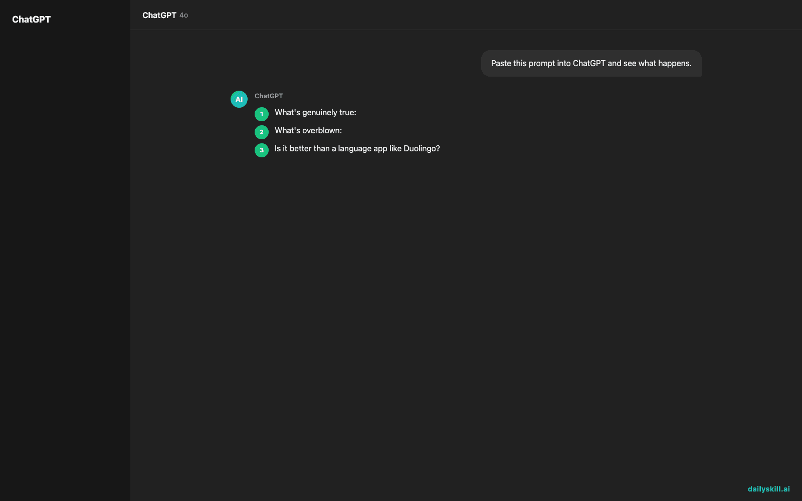 Can AI help me practice a language I want to learn? — Expected AI result visual