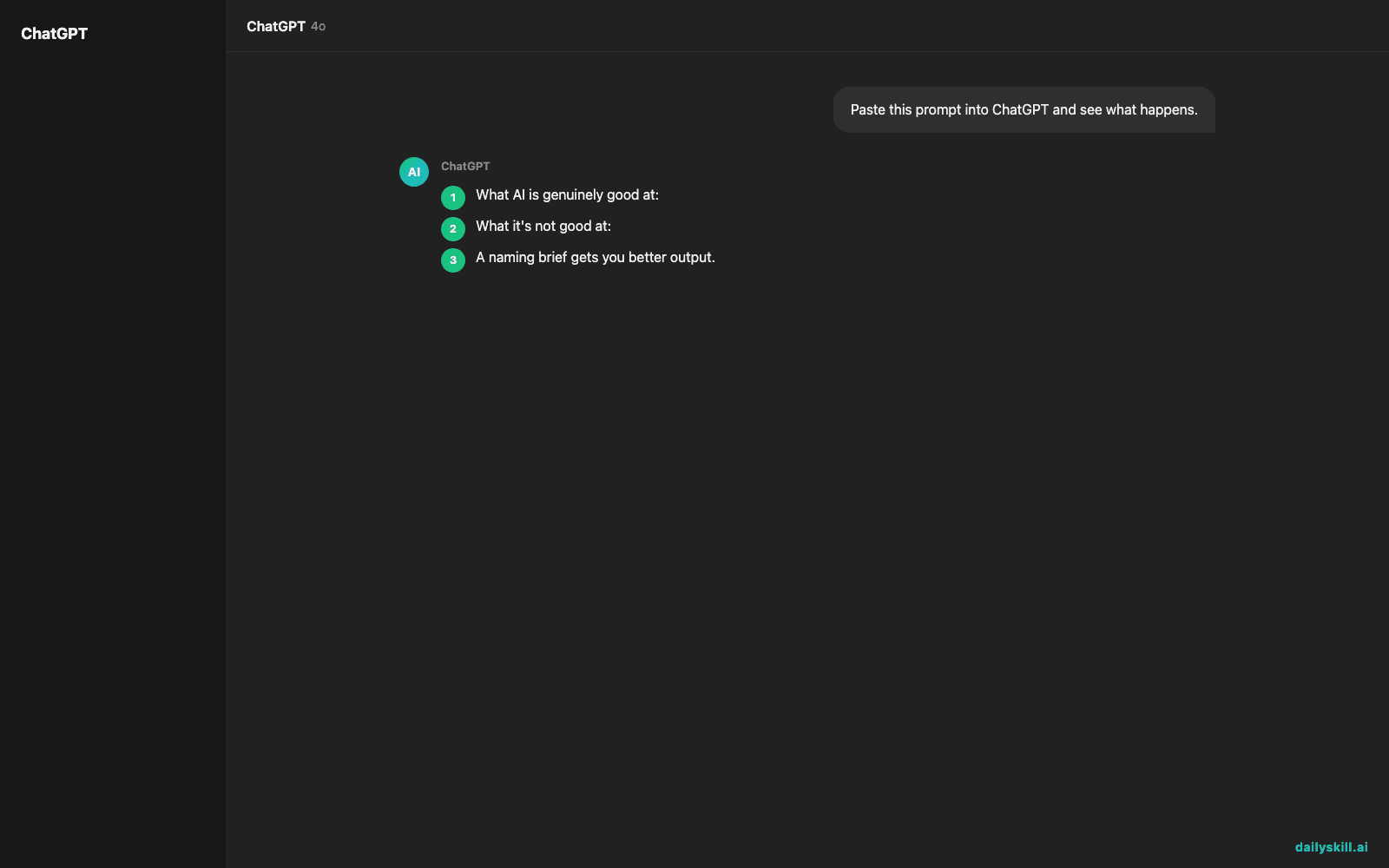 How do I use AI to brainstorm names for a project or business? — Expected AI result visual