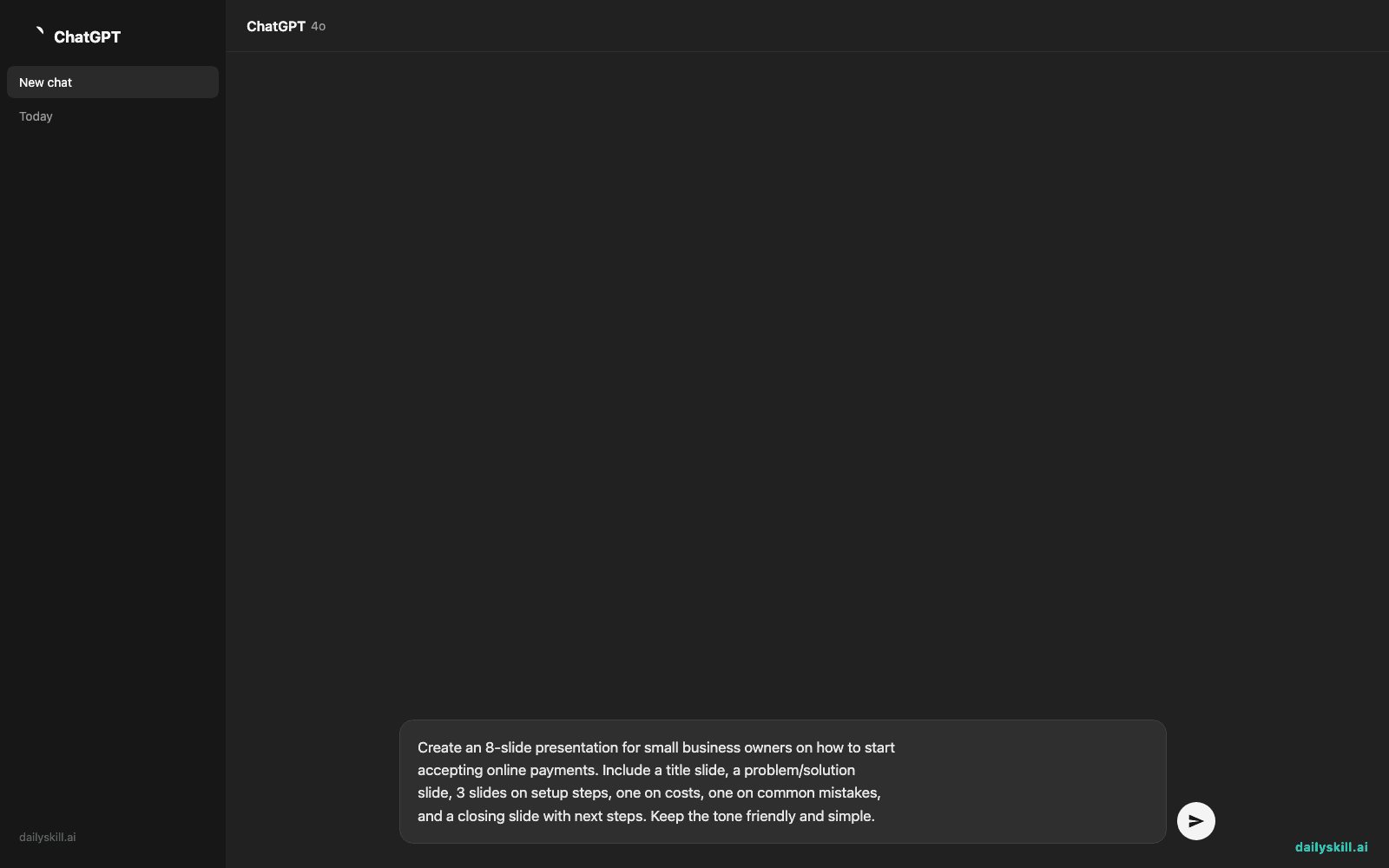 Tome — Turn a Text Prompt Into a Polished Slide Deck — Prompt input visual