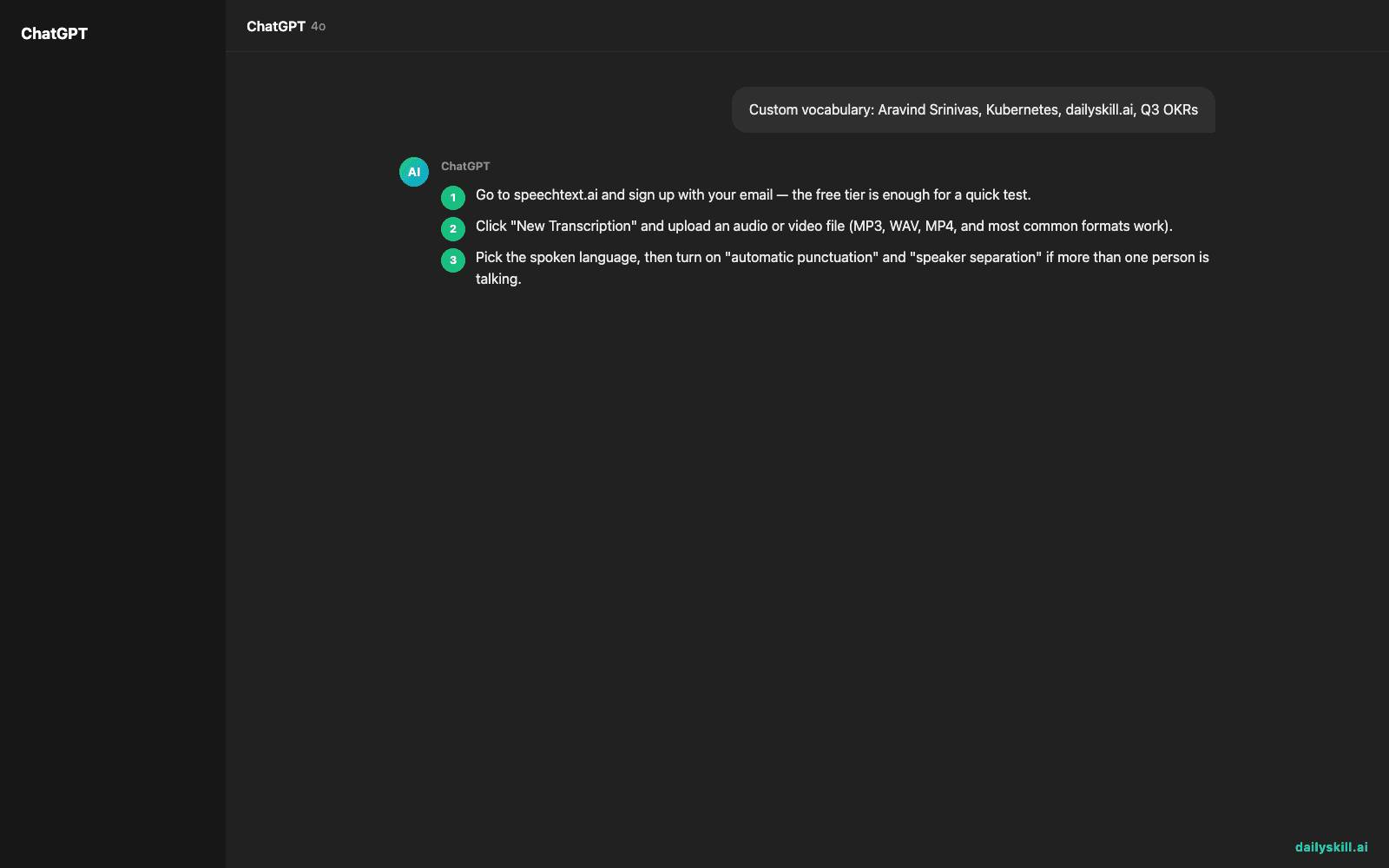 SpeechText.AI — Stop Typing Up Your Own Meetings — Expected AI result visual
