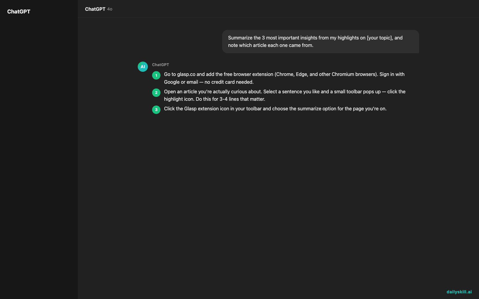 Glasp — Turn Every Article You Read Into Searchable, Summarized Notes — Expected AI result visual