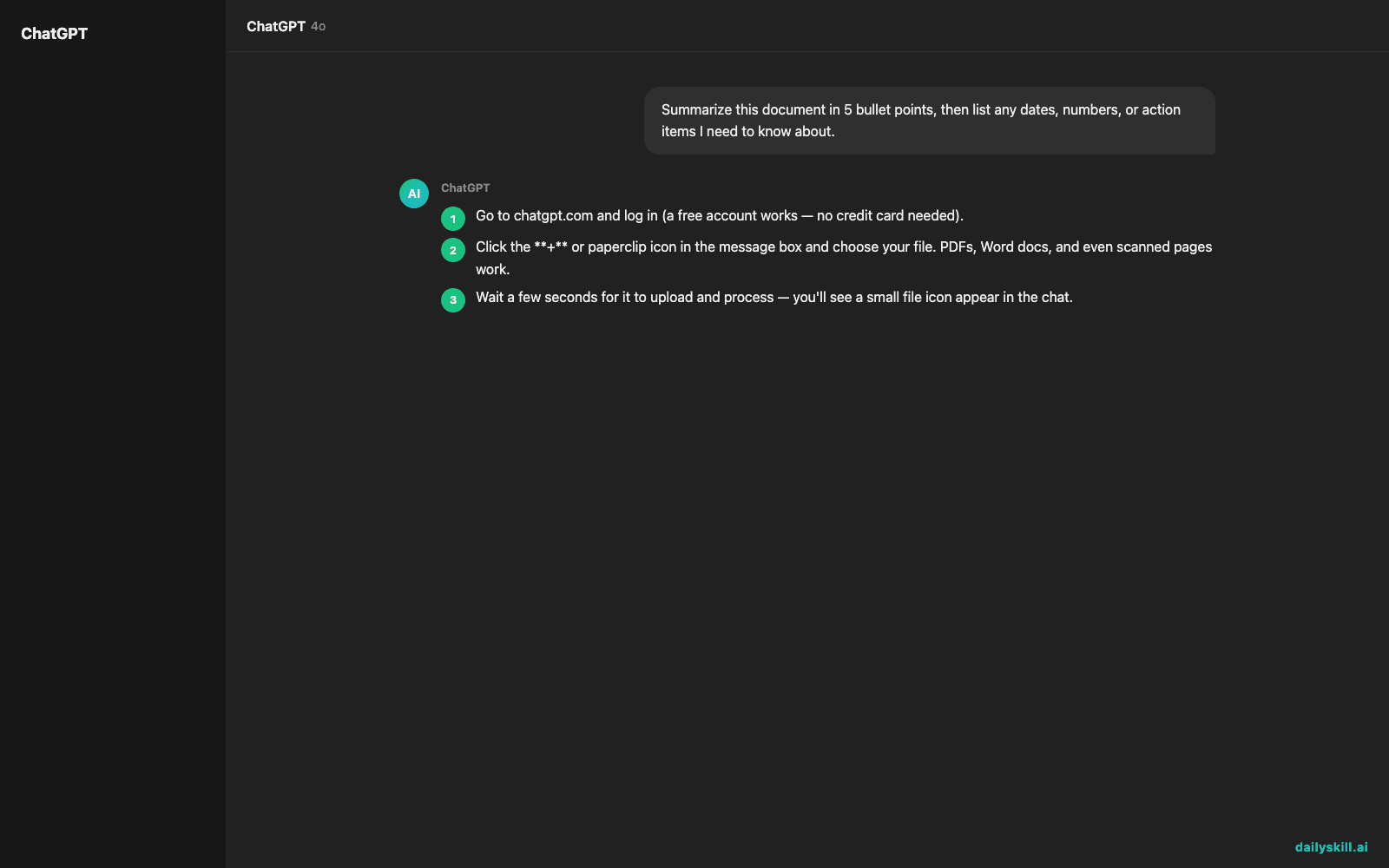 ChatGPT File Analyzer — Get Instant Summaries From Any PDF or Doc — Expected AI result visual