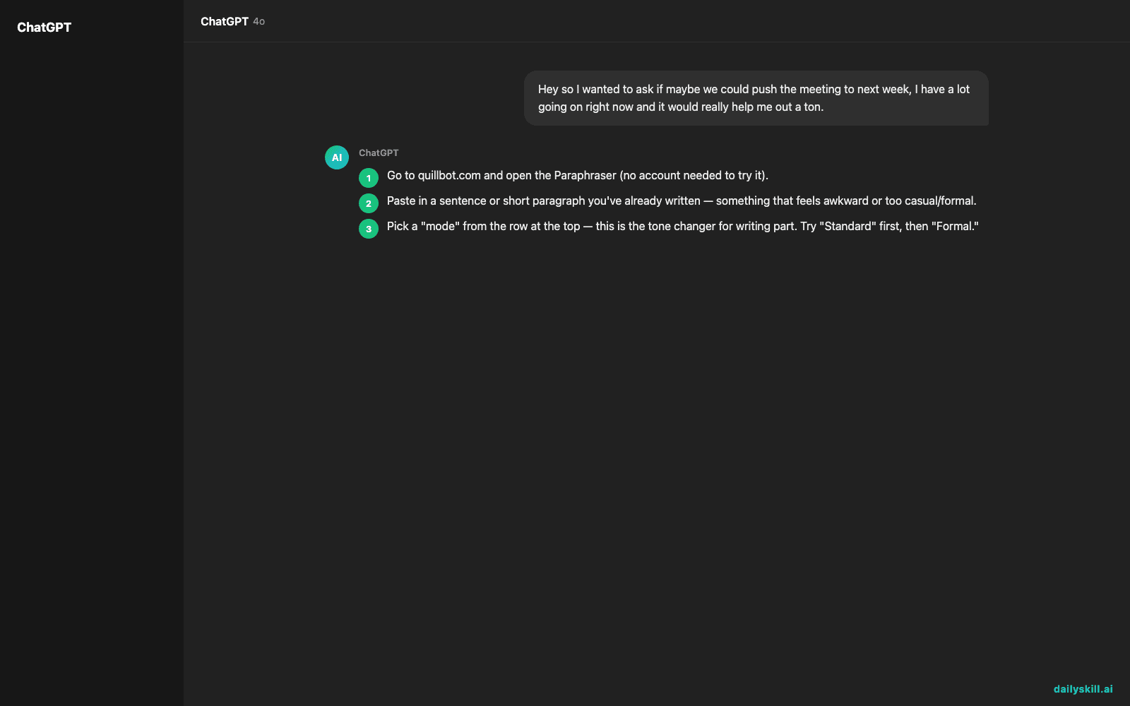 QuillBot — Turn Rough Sentences Into Clear Writing — Expected AI result visual