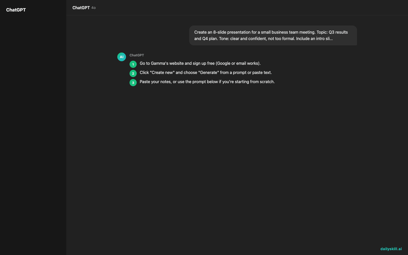 Gamma — Turn a Wall of Text Into a Finished Slideshow in Minutes — Expected AI result visual