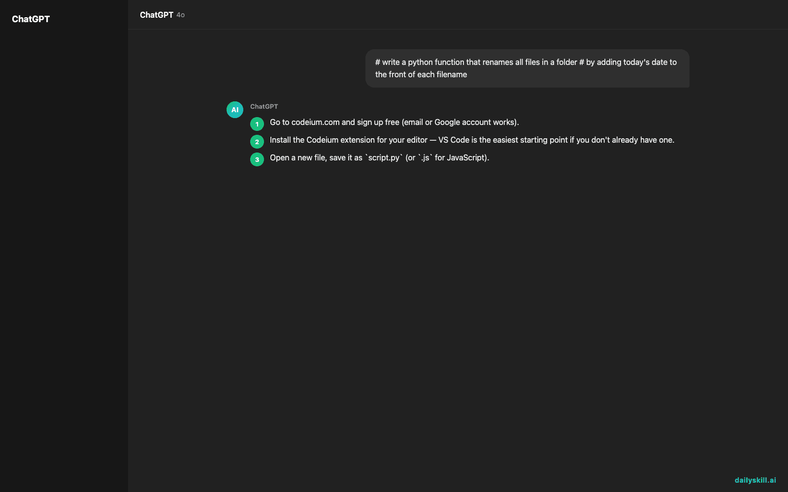 Codeium — Let AI Finish Your Sentences (Your Code Sentences) — Expected AI result visual