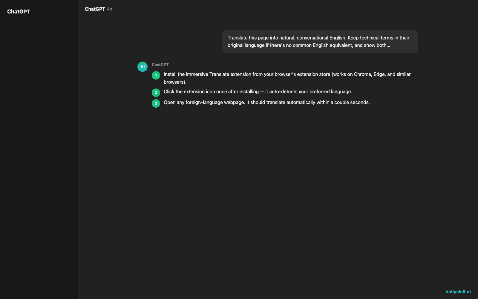Immersive Translate — Read Foreign Websites and PDFs in Your Language, Instantly — Expected AI result visual