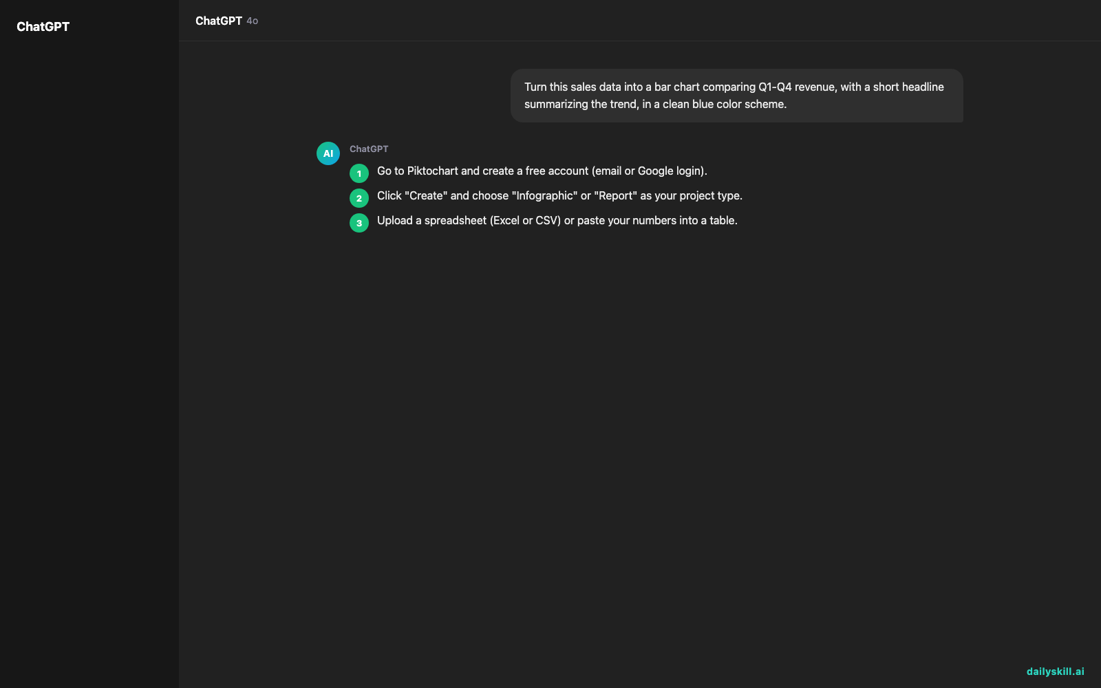 Piktochart — Make Your Data Actually Make Sense — Expected AI result visual