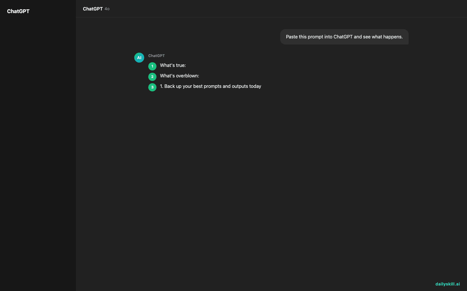 What if my favorite AI tool changes or goes away? — Expected AI result visual