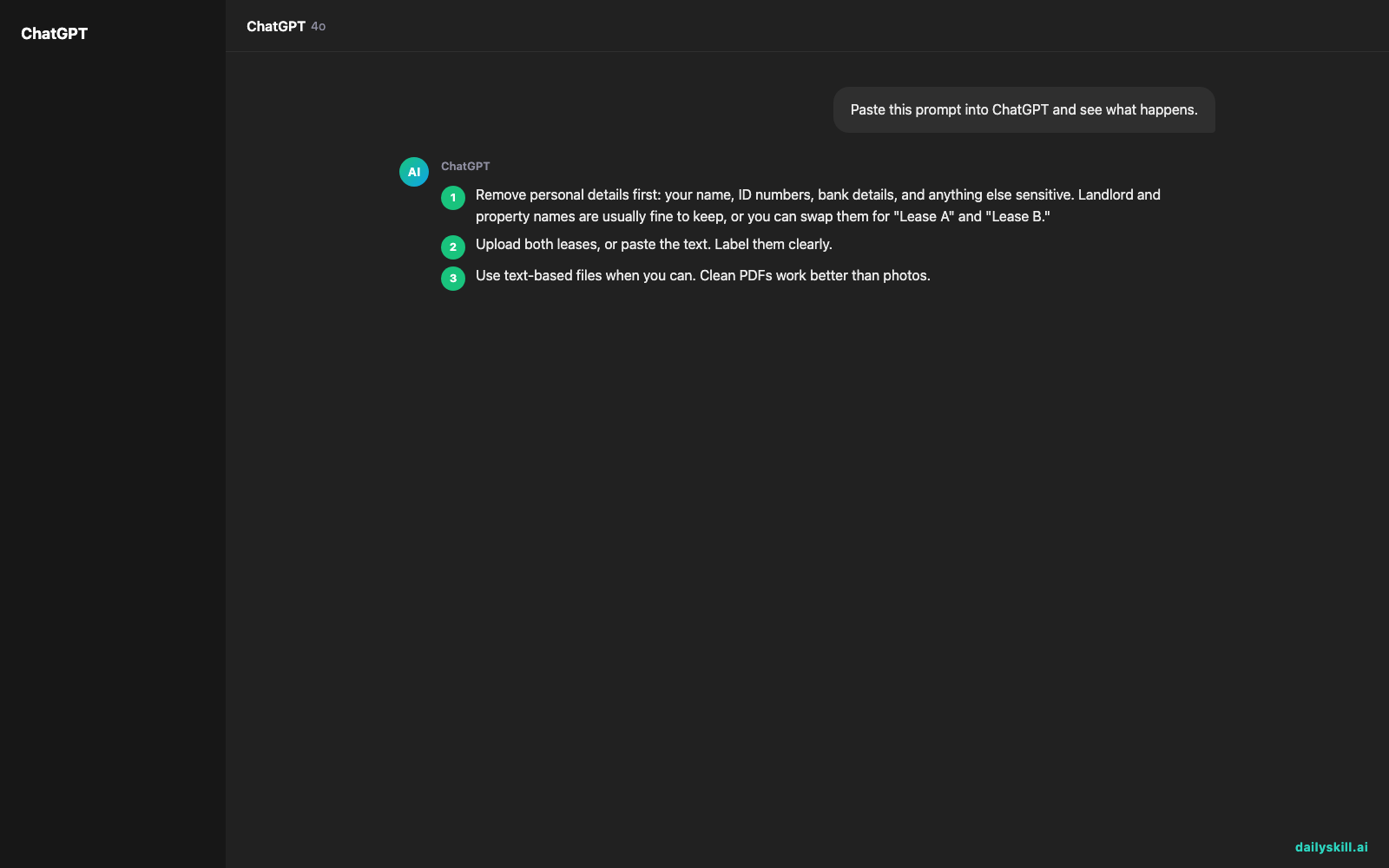 How do I use AI to compare terms between two lease agreements? — Expected AI result visual